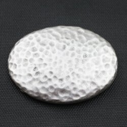 Antique Silver Belt Buckle oval, hammered