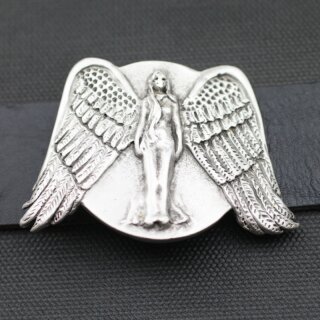 Antique Silver Belt Buckle Angel