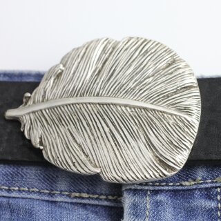 Antique Silver Feather Belt buckle