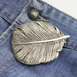 Antique Silver Feather Belt buckle