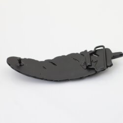 Gürtelschnalle Feder, Gürtelschließe für 4 cm Ledergürtel, Schwarz