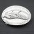 Antique Silver Belt buckle Feather on oval