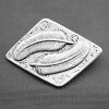 Antique Silver Feather Belt buckle double Feather on Rhomb