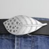 Antique Silver Feather Belt Buckle, Leaf Belt Buckle