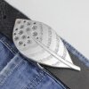 Antique Silver Feather Belt Buckle, Leaf Belt Buckle