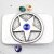Belt Buckle Star in Circle with 12 mm Crystal, 8,7x5,3 cm