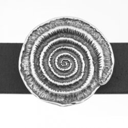 Schnecken Fossilie Gürtelschnalle, ø 6,5 cm