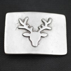 Belt Buckle reindeer, deer head, 7,0x5,4 cm