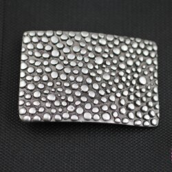 Noppen7,3x5,0 cm Gürtelschnalle, altsilber