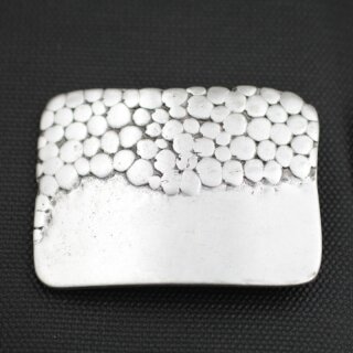 Elegante Silberne Gürtelschnalle für Damen & Herren, Moderne Gürtelschnalle Mosaik Optik Silber