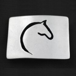 Belt buckle horse head silhouette