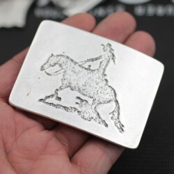 Cowgirl with horse Belt Buckle, 7,52x5,3 cm