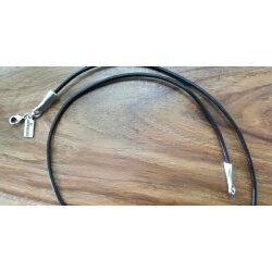 Black leather necklace, thickness 3 mm