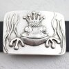 Belt Buckle Frog King, Antique Silver