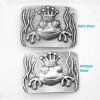 Belt Buckle Frog King, Antique Silver