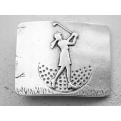 Golfspielerin Gürtelschnalle, 7,3x5,8 cm