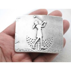 Belt Buckle golf player female, 7,3x5,8 cm