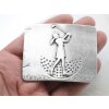 Belt Buckle golf player female, 7,3x5,8 cm