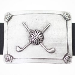 Belt Buckle golf ball with sticks, 7,5 cmx6,0 cm