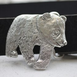 Antique Silver Panda bear Belt buckle