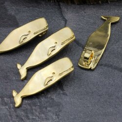 Whale Pendant,  5,4x1,6 cm, Gold