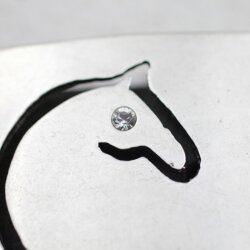 Belt Buckle horse head silhouette with 4 mm Swarovski...