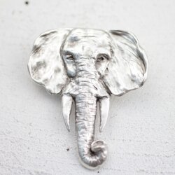 Elefanten Kopf Brosche, 6,3x5,3