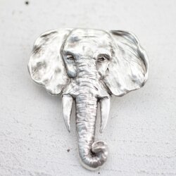 Elephant head Brooch, 6,3x5,3 cm