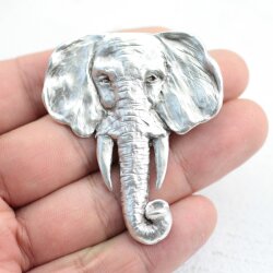 Elephant head Brooch, 6,3x5,3 cm