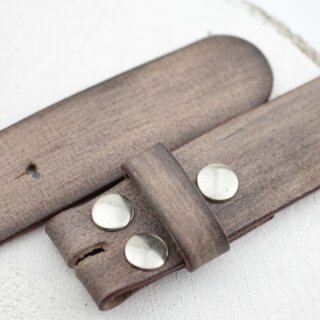 Ledergrtel, 4 cm, 100 % Rindsleder - Vintage Grau
