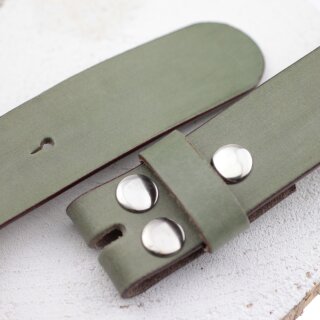 Ledergrtel, 4 cm, 100 % Bffelleder - Khaki