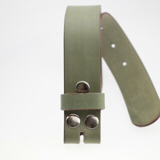 Ledergrtel, 4 cm, 100 % Bffelleder - Khaki