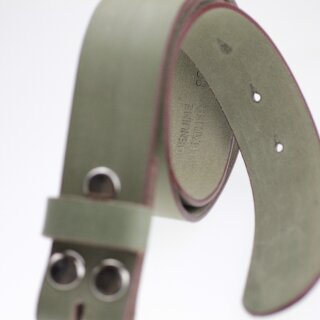 Ledergrtel, 4 cm, 100 % Bffelleder - Khaki