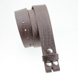 leather belts, 4 cm, 100 % Cow leather - Croco Look Dark...