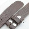 leather belts, 4 cm, 100 % Cow leather - Croco Look Dark Brown