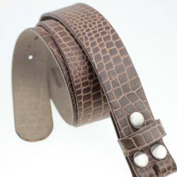 leather belts, 4 cm, 100 % Cow leather - Croco Look Braun