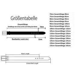 Ledergürtel, 4 cm, 100 % Rindsleder - Croco Look Braun