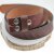 leather belts, 4 cm, 100 % Cow leather - Braun Diagonale
