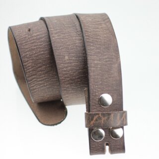 Ledergrtel, 4 cm, 100 % Rindsleder - Braun Knautsch