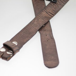Ledergrtel, 4 cm, 100 % Rindsleder - Braun Knautsch