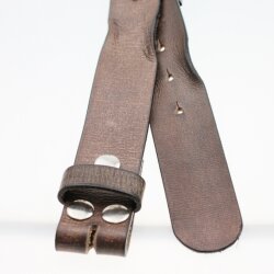 leather belts, 4 cm, 100 % Cow leather brown scrunched
