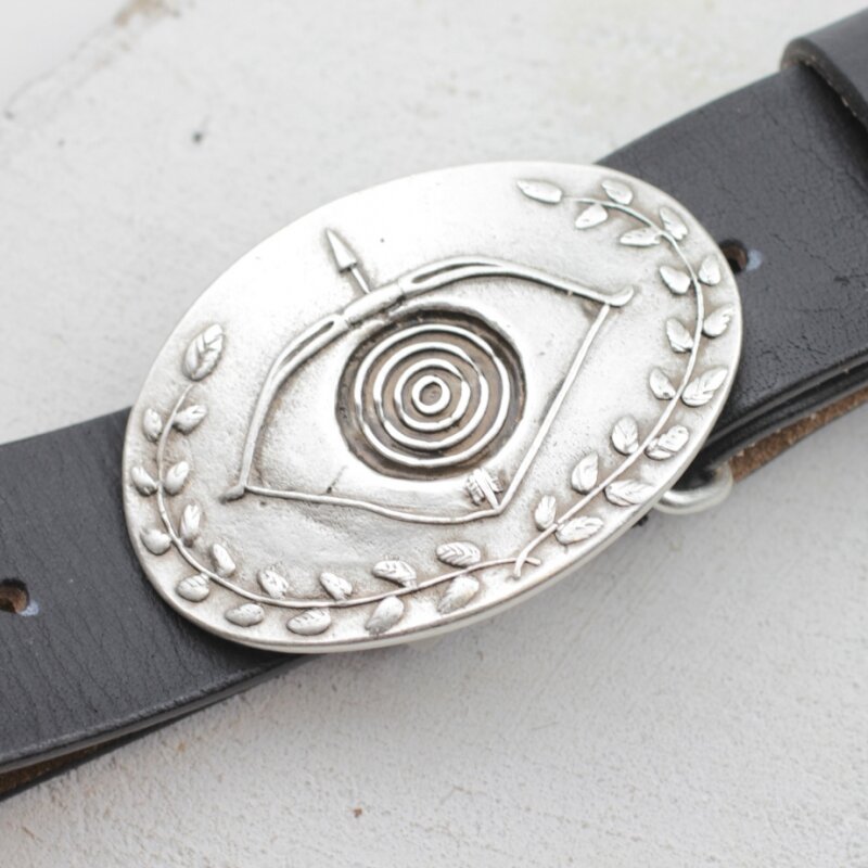 Belt Buckle archery emblem, arrow, bow, target, 7,8x5,5 cm, 20,91