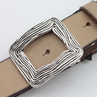 Rectangular buckle Wave, centric open, 6,5x5,5 cm