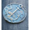 Anchor Belt Buckle, light blue, 8,5x6,8 cm