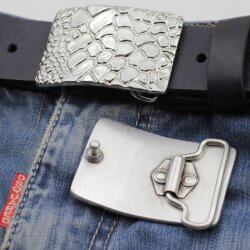 Croco Look Belt Buckle, 6,6x4,5 cm