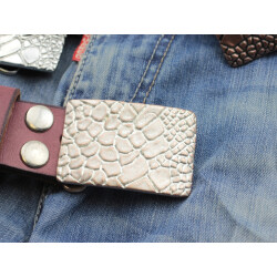 Croco Look Gürtelschnalle, 6,6x4,5 cm