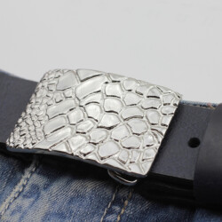 Croco Look Gürtelschnalle, 6,6x4,5 cm