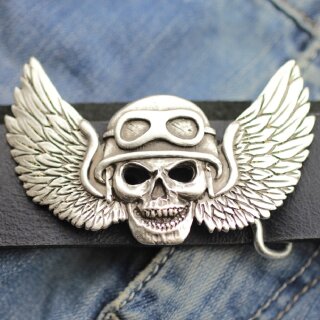 Belt Buckle Biker, angel of death, 9,0x6,0 cm, antique silver