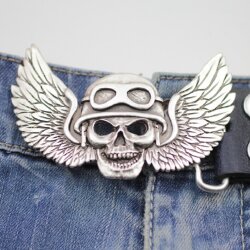 Belt Buckle Biker, angel of death, 9,0x6,0 cm, antique silver