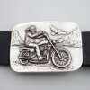 Biker mit Motorrad Gürtelschnalle, 8,0x5,8 cm